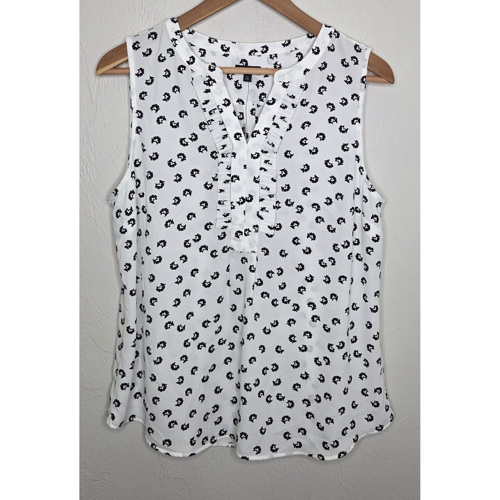 *NEW w/Tags TALBOTS Women's Polyester Sleeveless Top Large Petite Lp White Black